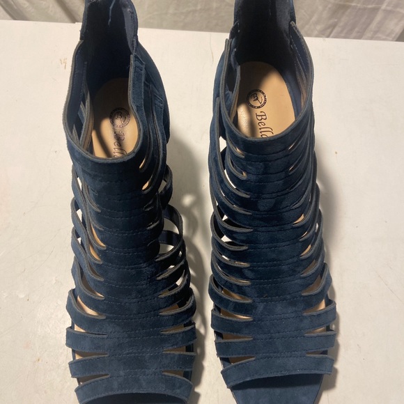 Bella Vita blue suede ankle booties peep toes zip up heels various sizes ALL NWT - Picture 7 of 7